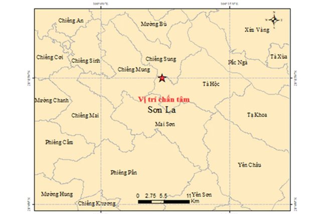 Vừa động đất mạnh 4.2 độ ở Sơn La